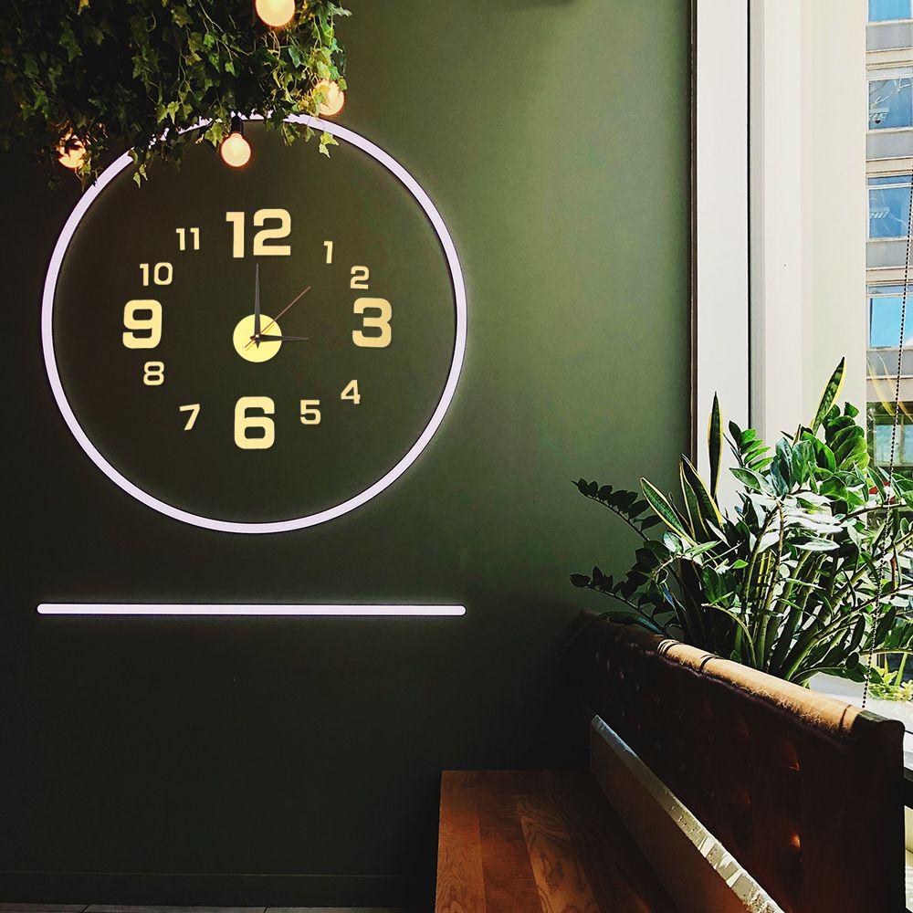DIY Luminous Stickers Wall Decor Wall Clock Digital Clock 3D