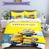 Minions Fun Overalls Print 3Pcs Bedding Setduvet Cover With 2 Bedropillowcase Home Birthday Gift