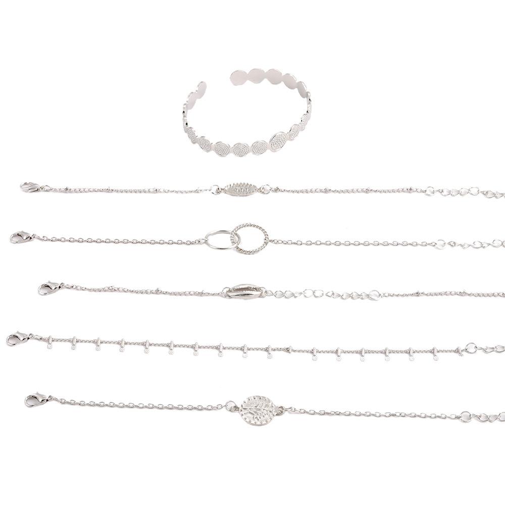 Personalized Gold Shell Circle Disc Bracelet Bracelet Bracelet Six-Piece Set Bracelet Women