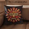 2D Aztec Sun God Pattern Throw Pillow Cases Pattern Cushion Cover Suitable For Sofa Bedroom Car Pillow Cover