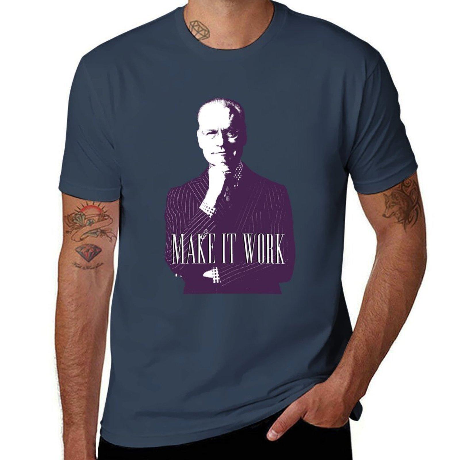 Tim Gunn Tim Gunn Make It Work Sticker Tshirt Light Athletic Short Sleeve Tee Shirt S