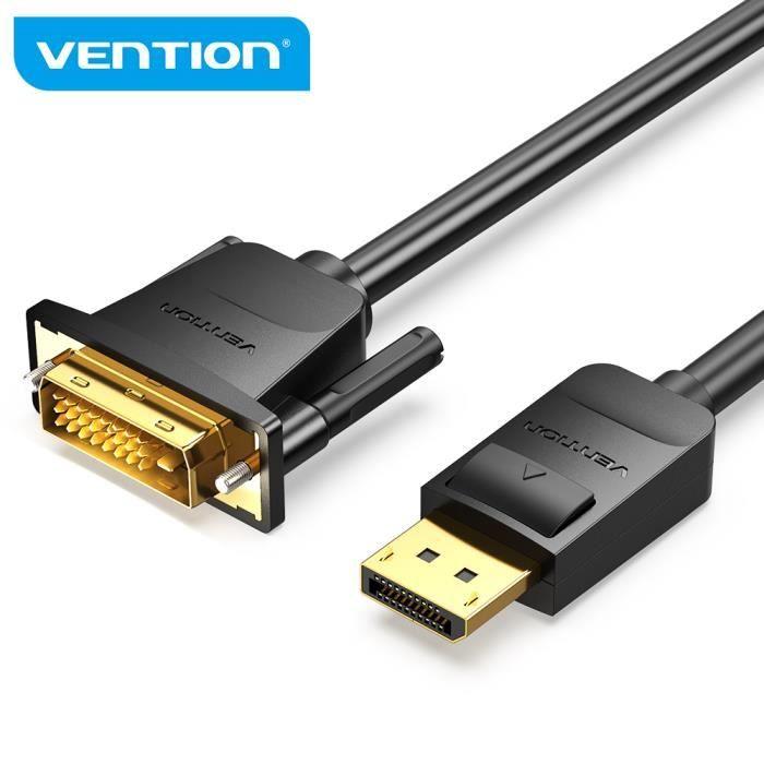 Câble vidéo DP vers DVI - VENTION - 1m - 1080P à 60Hz - Plaqué or - Cuivre étamé