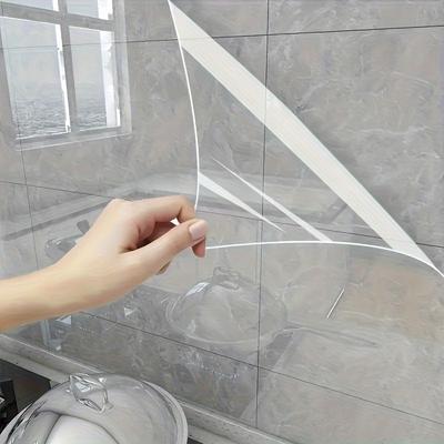 Hitzebeständige Folie Transparent, Öl- und Hitzebeständige Selbstklebende Küchenwandschutzfolie Wasserdichter Vinylaufkleber für Herde, Schränke