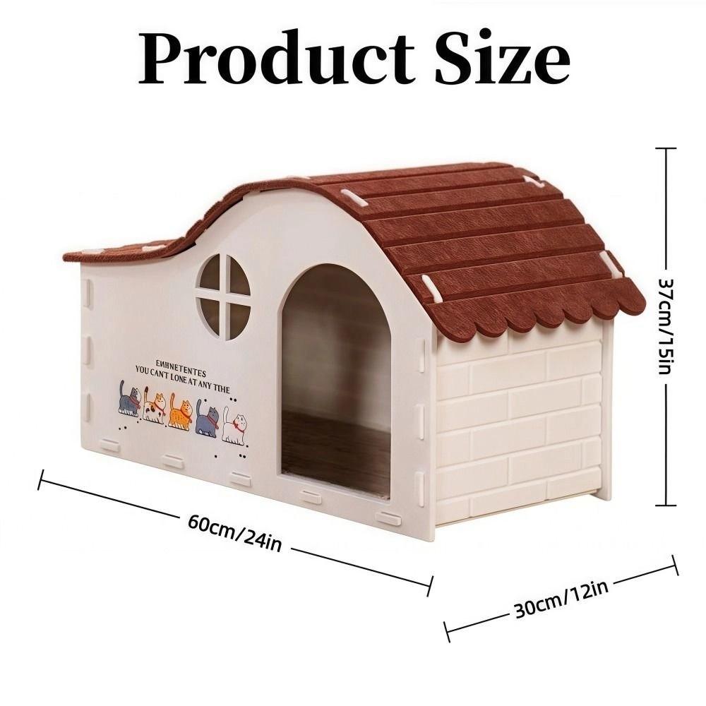 Unique Felt Cat House Foldable Cave Design Cats Bed with Door Wear-resistant Cat Castle For Cat Within 20lb