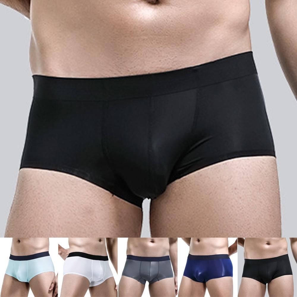 

Мужчины Сексуальный Ледяной Шелк Бесшовный Боксер Трусы Сумка Нижнее белье Шорты Плавки Трусы Трусы