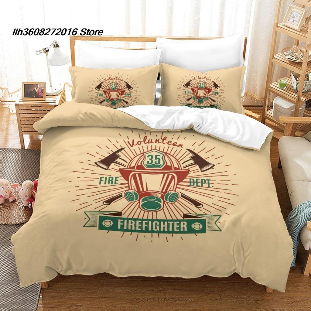 Comforter New Firefighter Rescue Bedding Set Single Twin Full Queen King Size Bed Set Aldult Kid Bedroom Duvet Set 3D Bed