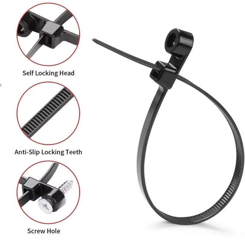 100 Stück Hochleistungs-Nylon-Kabelbinder mit festem Kopf Multifunktionaler selbstsichernder Kabelbinder für das Kabelmanagement im Innen- und Außenbereich