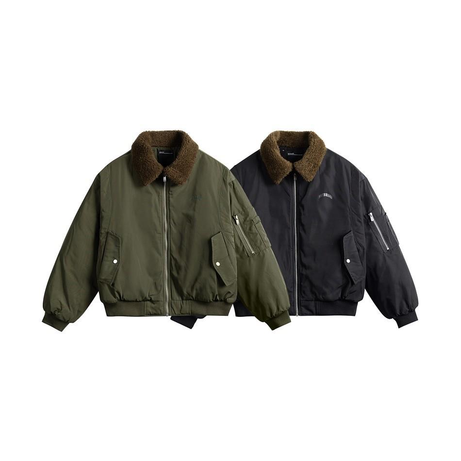 NotBrand Men's Lambswool Pilot Jacket - Winter Cotton Lapel Workwear, Loose Fit (MY95417)