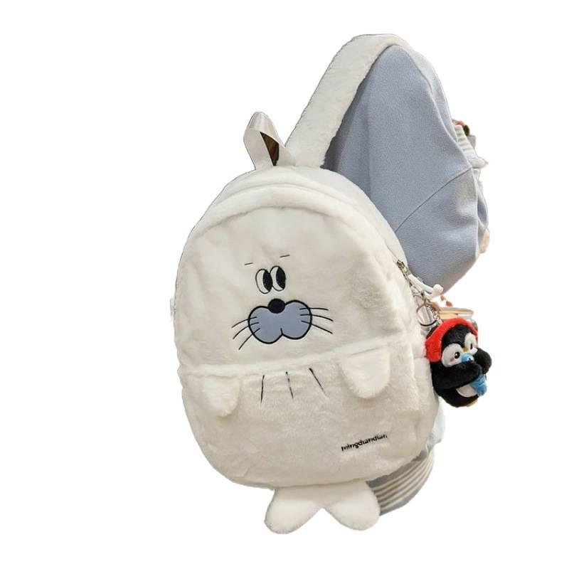 Zaino nuovo ins squalo peluche zaino carino piccolo pinguino cartone animato zaino divertente studente versatile ragazza zaino scolastico
