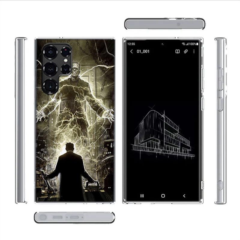 Horror F-Frankenstein Capa Phone Case For Samsung S26 Ultra S25 Edge Galaxy S23 S21 S20 S24 FE S22 S10 Plus Cover Clear TPU Shel