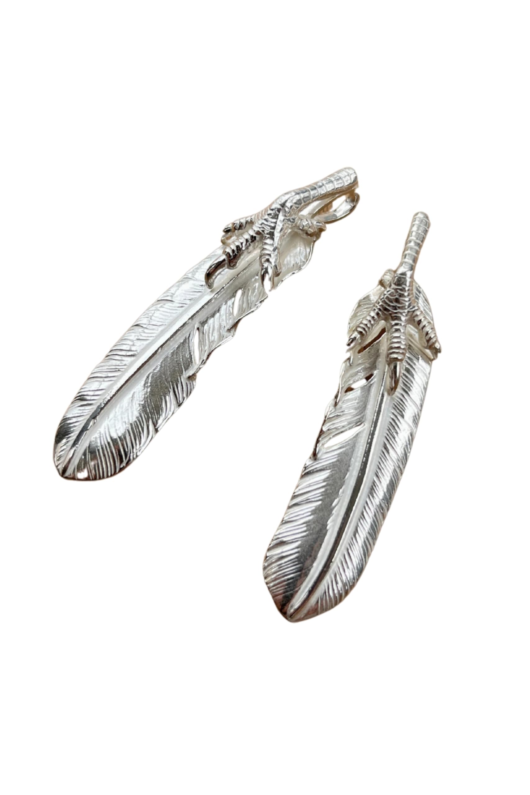 

Gorokuro 925 Sterling Silver Oversized Feather with Silver SV Oversized Feather with Silver 1 Custom Native American Feather Claws, Feather, Claws,