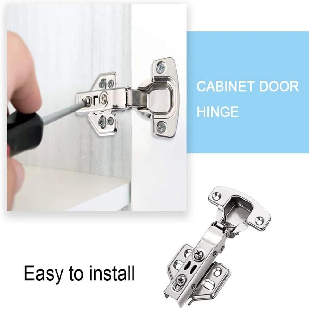 2Pcs Hydraulic Damper Buffer Concealed Hinges with Screws Cabinet Hinge  for Wardrobe Door