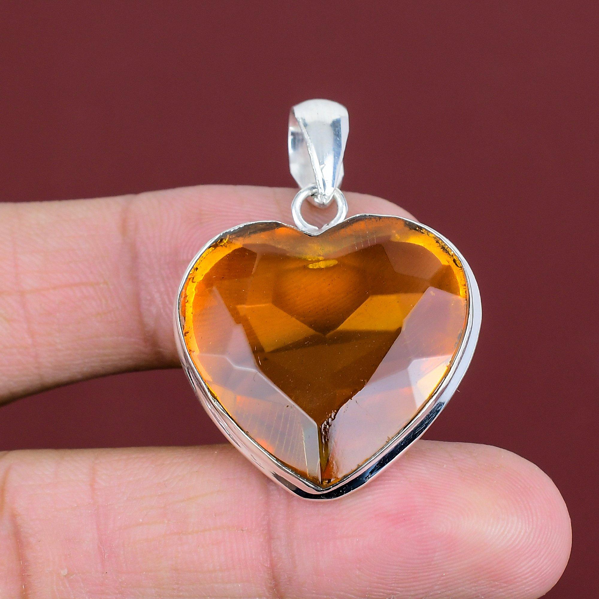 

Faceted whiskey topaz pendant handmade jewelry real gemstone pendant 925 sterling silver pendant amazing pendant gift for him silver jewelry