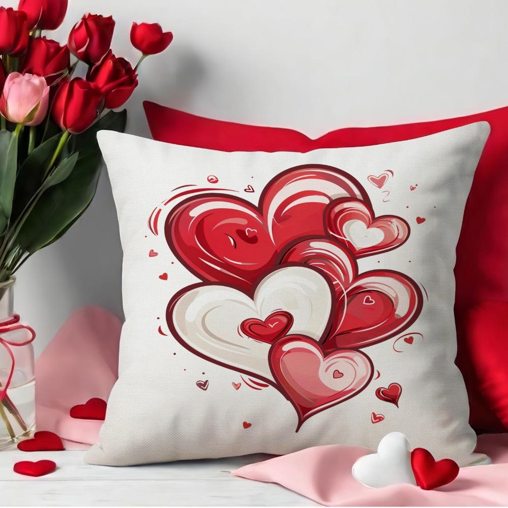 Red Valentine's Day Cushion Cover 45*45cm Throw Pillow Cover Decorative Pillowcase  Home Decor