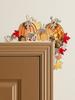 Autumn Pumpkin Door Topper Decor, Colorful Wooden Pumpkins & Leaves Design, Harvest Festival Bedroom Living Room Home Decoration
