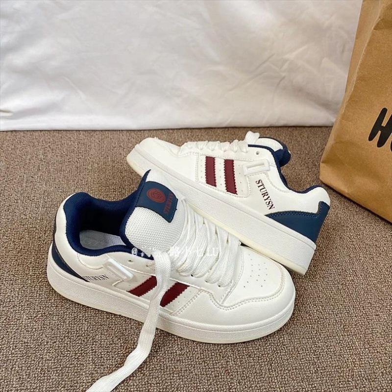 

Байцзю красный ретро нишевый пара обуви на доске женские ins тренд 2025 лето новая студенческая универсальная повседневная белая обувь 40 белый