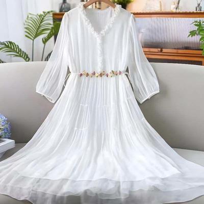 Loose and Comfortable Boho White Maxi Dress for Summer