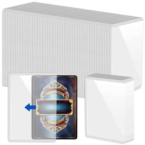 HIMOMO 50-Sheet Side-Loader, Horizontal Loading, Hard Case, Bent-Resistant PVC Material, Horizontal Type, Transparent, Large, Double-Sided Protective