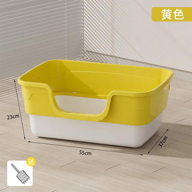 Integrierte Katzentoilette, abnehmbare, halbgeschlossene Katzentoilette, offen, spritzwassergeschützt, große Haustiertoilette