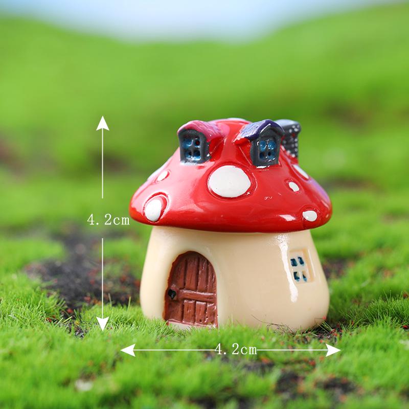 Mediterranean Style Micro Landscape Resin Mushroom House Castle DIY Crafts