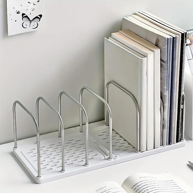 PP Material Desktop Bookshelf | Non-Slip Base  Modern Minimalist Office Desk Organizer Shelf  |  Study Table Storage Rack