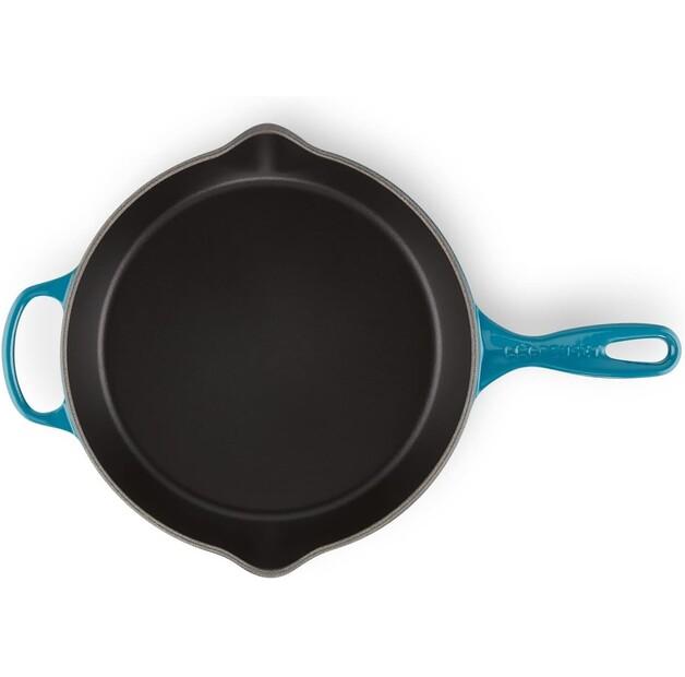 Сковорода Le Creuset Signature чугунная / сервировочная круглая высокая 26 см deep teal (20187266420422)