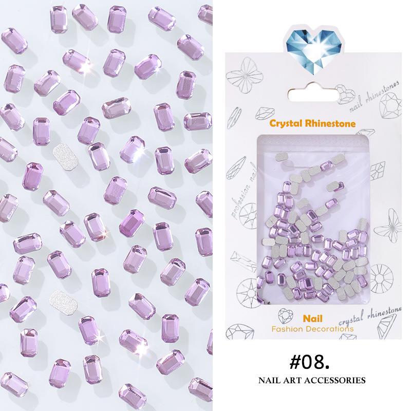 

3 * 5 Восьмиугольных квадратных алмазных нейл-артов Алмазная бумажная карта Около 100 плоских нижних алмазов Бриллианты специальной формы Наклейки для ногтей