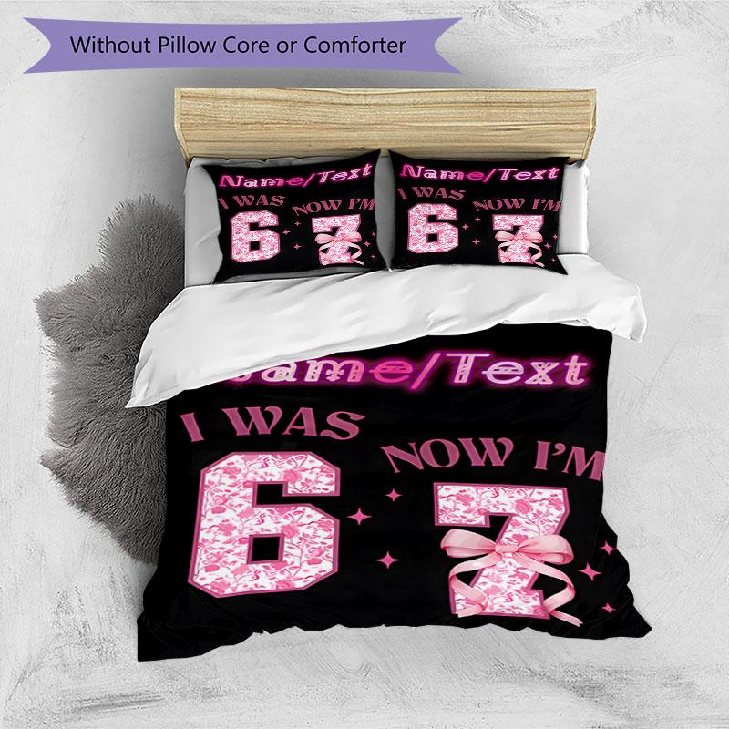 3PC Custom Name Happy Birthday Celebration Bedding Set Printed Bedding Set Duvet Cover Closure Includes 1 Duvet Cover & 98 Pillowcases for Bedroom