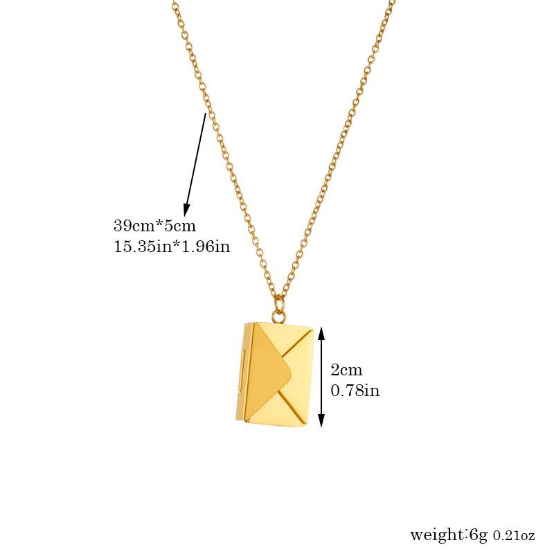 Fashion Creative Personality Gold Mirror Detachable Envelope Pendant Chain Necklace
