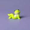 6pcs Cartoon Style Mini Frog Ornament Desktop Sized Desktop Frog Accessory  Micro Landscape
