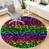 1pc Rainbow Leopard Office Round Area Rug, Indoor Mat Suitable ForOffice, Under Office Chairs Bedroom Living Room Home Decor, Room Decot003