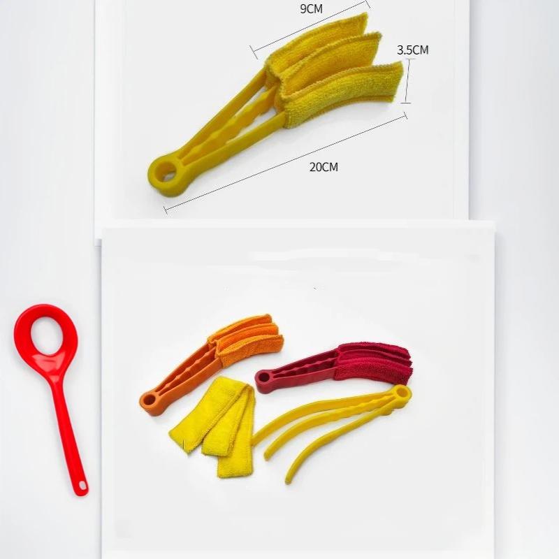 Washable Microfiber Blind Cleaner Clip Brush Detachable Handy Cleaning Tool for Window Blinds Car Vents Home Use