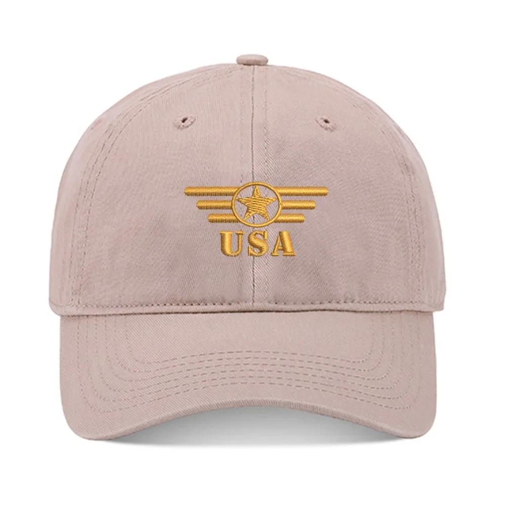 Lyprerazy Baseball Caps Army Star Bars Unisex Embroidery Baseball Cap Washed Cotton Embroidered Adjustable Cap