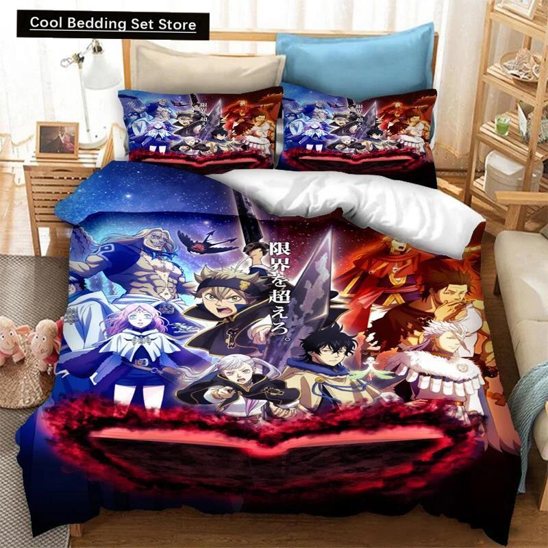 Anime Black Clover Asta 2_3 st Sängkläder Set Påslakan Sovrum Täcke Överdrag Enkel Tvilling King _Storlek Täcke Överdrag Hemtextilier