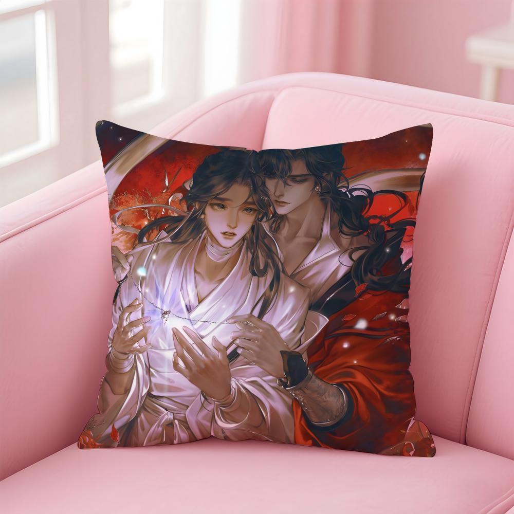 Heaven Official's Blessing Cushion Cover Home & Car Multi-Scene Pillow Cover - Reversible, Soft & Durable for Daily Use