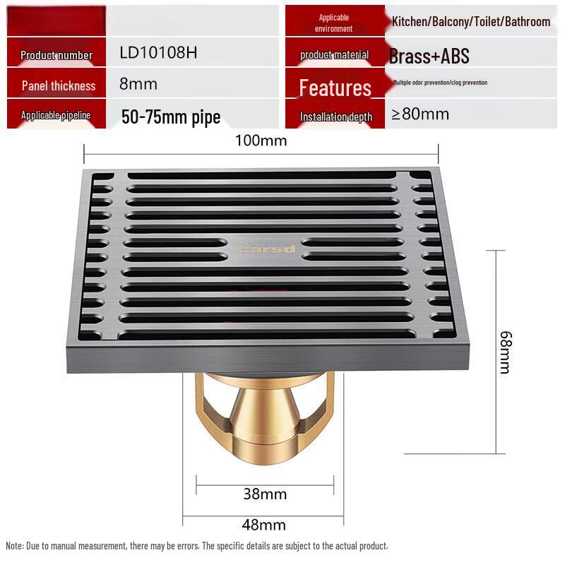 

Jiemengzhe Сірий метал Високопродуктивний Водонепроникний Злив для підлоги у ванній кімнаті
