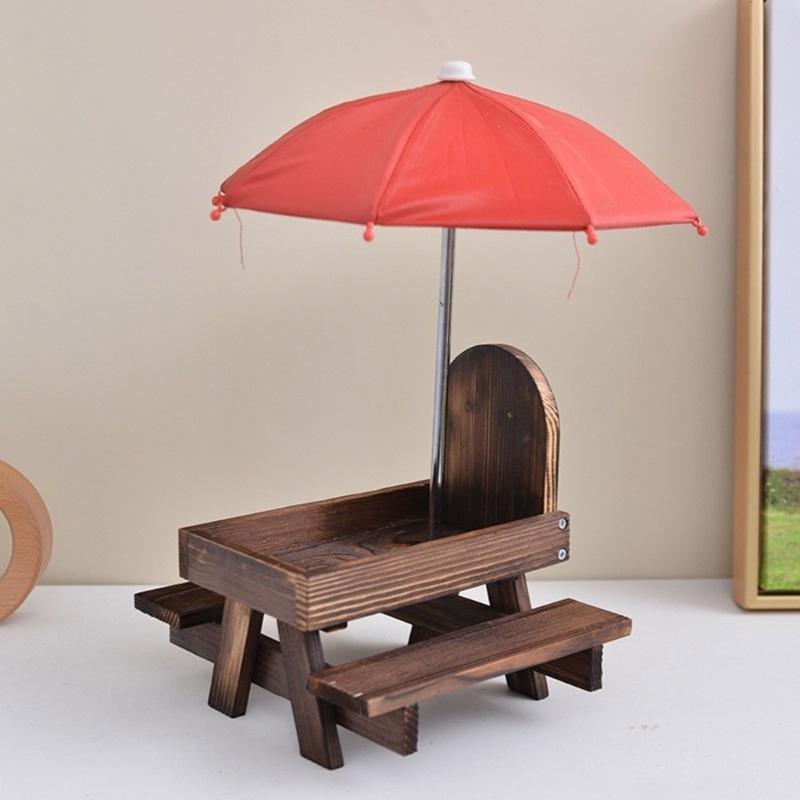 Small Pet Feeding Station Squirrels Feeder Outdoor Decorative Table Feeder With Protective Umbrella for Small Animal