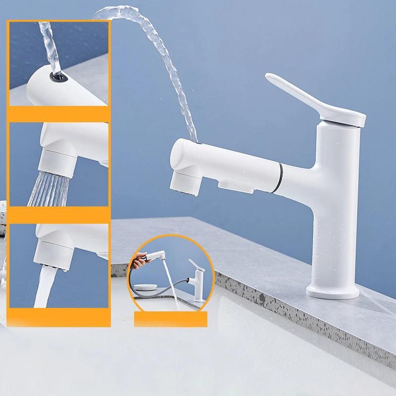 Grey Bathroom basin faucets basin mixer sink faucet Pull Out bathroom water mixer Chrome White Modern Washbasin faucets Black