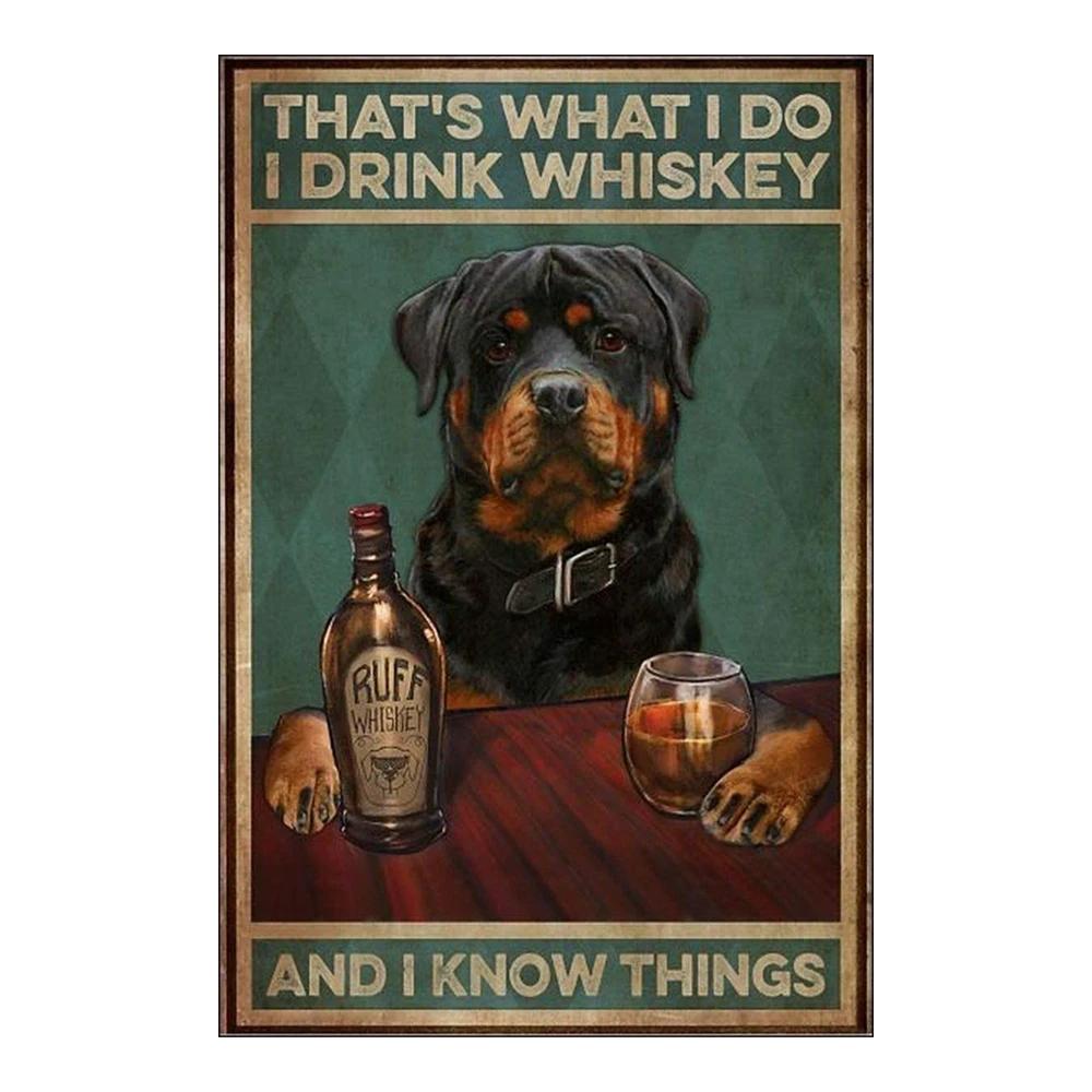 Funny Dogs Tin Signs Bulldog Husky Chihuahua Dachshund Retro Metal Posters Wall Decor Puppy Bath Time Vintage Iron Paintings