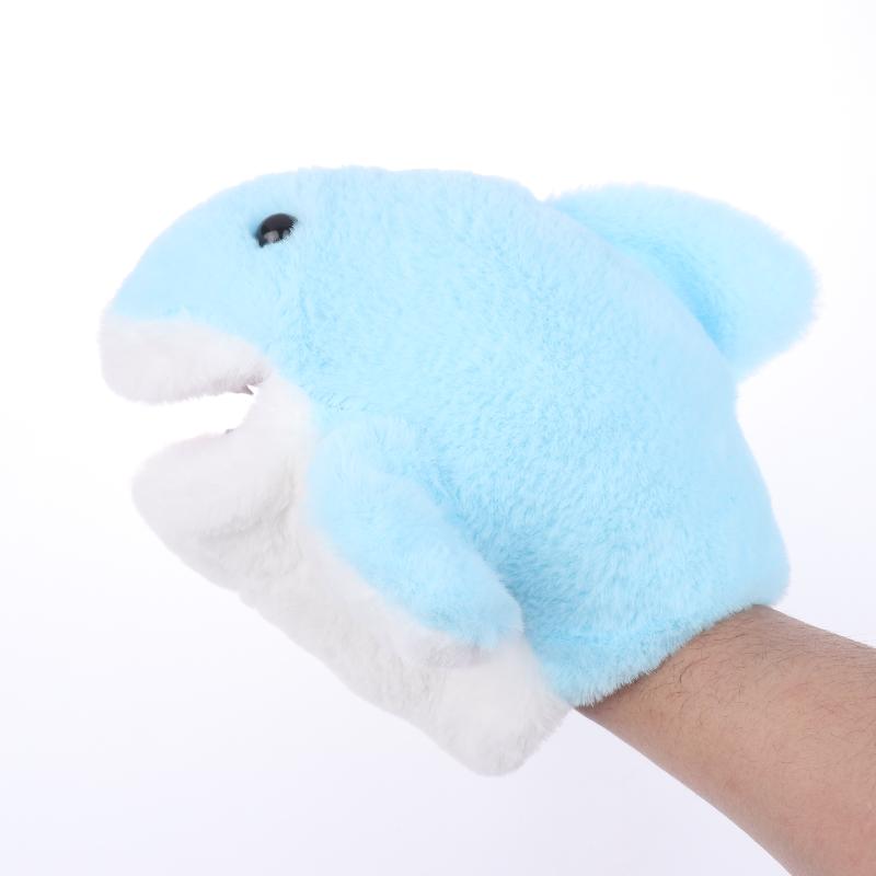 

1Pcs Blue Shark Hand Finger Story Puppet Cute Dolls Stuffed Plush Animal Toy Educational Baby Toys Simulated Shark Children Gift