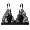 Sexy French Ultra-thin Bra Transparent Hollowed-out Hot Backless Anti-protrusion Rabbit Cup Lace Underwear