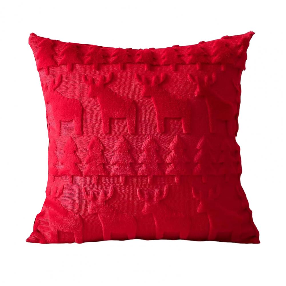 Christmas Pillow Cover 18x18 Holiday Throw Pillowcase Festive Christmas Plush Pillow Cover for Sofa Bedroom Room Decor