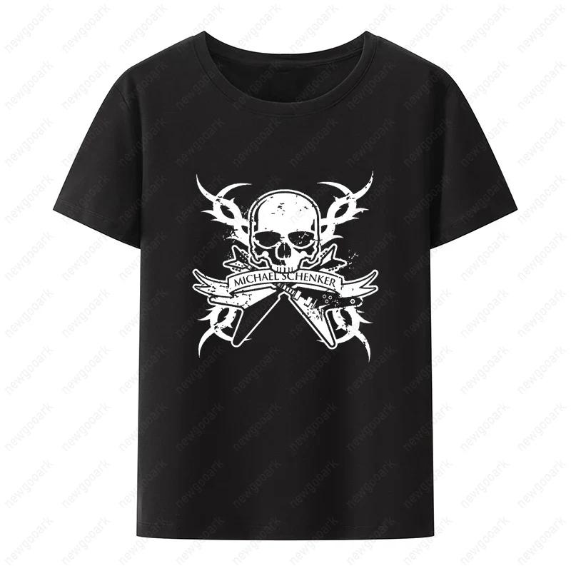 Retro Rockband Michael Schenker Group Logo Katoenen T-shirt Unisex Dames Hiphop Streetwear Mode Casual Shirt Ropa Hombre