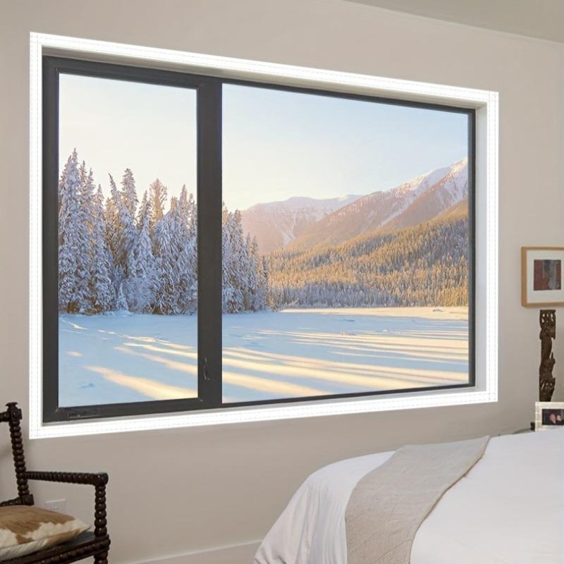 Home Easy-to-Install Windproof Thermal Film, Winter Sealing Window Draft Stopper Leak-Proof Curtain, High Transparency Thickened Plastic Sheet