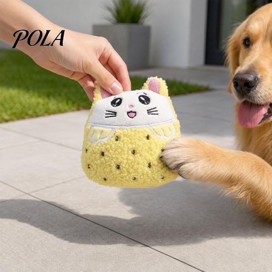 Plush Squeaky Dog Toy Toy, Sound Stuffed Puppy Cartoon Fruit Shape, Pet Durable Chew-Resistant Soft for Dogs Stress Relief Interactive Play