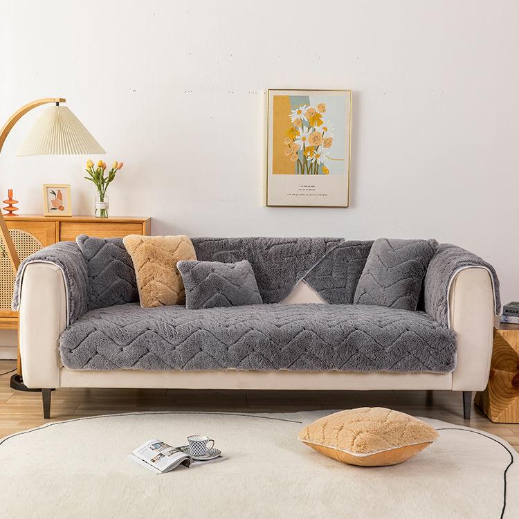 Super miękki pluszowy ręcznik na sofę jednolity kolor antypoślizgowa poszewka na poduszkę zagęścić ciepła zimowa mata do okna wykuszowego do salonu