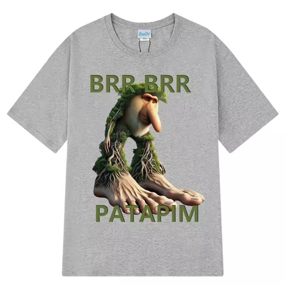 Brr Brr Patapim T Shirt Funny Italian Brainrot Meme Graphic Tshirt Men Women Summer High Quality Cotton ONeck Tshirts Tops