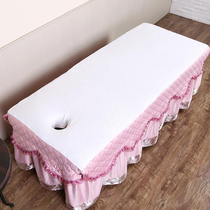 Beauty Bed Sheets Bath Towels Massage Therapy Bed for Beauty Salons Large Towels Adult Soft Polyester Dustproof Pad with Holes