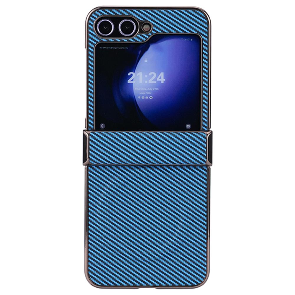 For Samsung Galaxy Z Flip7 FE 5G/Z Flip6 5G Magnetic Case Hinge Protection Carbon Fiber Texture Leather+PC Phone Cover