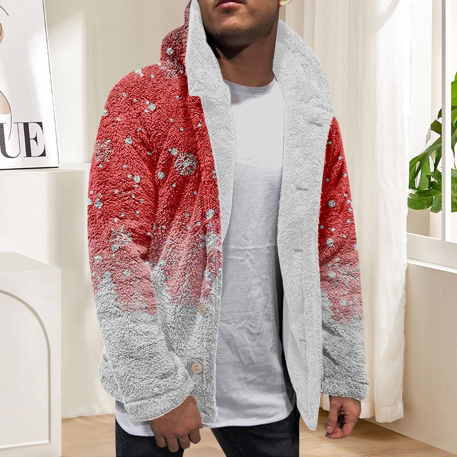 

Мужская зимняя флисовая толстовка с капюшоном на молнии с накладным карманом, повседневная куртка XL красный